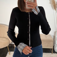 GILET NOIR CARO - La Petite Somptueuse