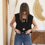 GILET NOIR SANS MANCHE SOLEIL - La Petite Somptueuse