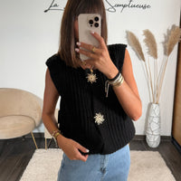 GILET NOIR SANS MANCHE SOLEIL - La Petite Somptueuse