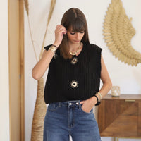 GILET NOIR SANS MANCHE SOLEIL - La Petite Somptueuse
