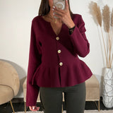 GILET PRUNE BORDEAUX ELIAS - La Petite Somptueuse