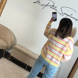 GILET RAYE JAUNE ET ROSE MILAN - La Petite Somptueuse