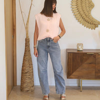 GILET ROSE SANS MANCHE SOLEIL - La Petite Somptueuse