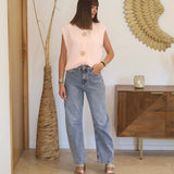 GILET ROSE SANS MANCHE SOLEIL - La Petite Somptueuse