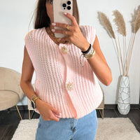 GILET ROSE SANS MANCHE SOLEIL - La Petite Somptueuse
