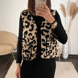GILET SANS MANCHE LEOPARD ARIA - La Petite Somptueuse