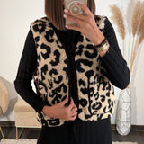 GILET SANS MANCHE LEOPARD ARIA - La Petite Somptueuse