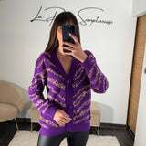 GILET VIOLET ET DOREE DENY - La Petite Somptueuse