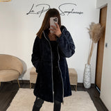 IMPERMEABLE REVERSIBLE POLAIRE BLEU MARINE - La Petite Somptueuse