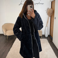 IMPERMEABLE REVERSIBLE POLAIRE BLEU MARINE - La Petite Somptueuse