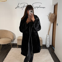 IMPERMEABLE REVERSIBLE POLAIRE NOIR - La Petite Somptueuse