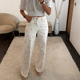JEAN BLANC A POIS ROSE - La Petite Somptueuse