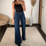 JEAN BLEU WIDE LEG CONOR - La Petite Somptueuse