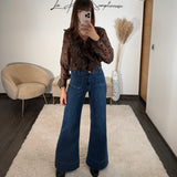 JEAN BLEU WIDE LEG CONOR - La Petite Somptueuse