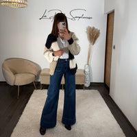 JEAN BLEU WIDE LEG CONOR - La Petite Somptueuse