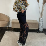 JEAN DENTELLE BLEU FONCE GINA - La Petite Somptueuse