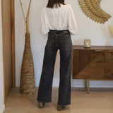JEAN GRIS WIDE LEG ARON - La Petite Somptueuse
