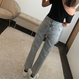 JEAN MOM GRIS CLAIR - La Petite Somptueuse