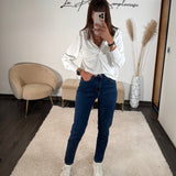 JEAN MOM LOUIS BLEU FONCE - La Petite Somptueuse