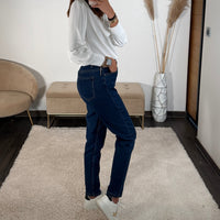 JEAN MOM LOUIS BLEU FONCE - La Petite Somptueuse