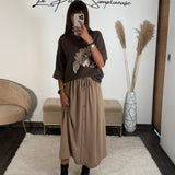 JUPE BEIGE ANASTIA - La Petite Somptueuse