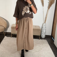 JUPE BEIGE ANASTIA - La Petite Somptueuse