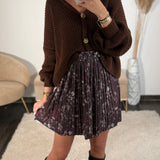 JUPE COURTE ALINA PRUNE - La Petite Somptueuse