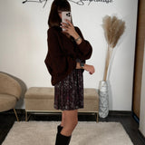 JUPE COURTE ALINA PRUNE - La Petite Somptueuse