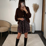 JUPE COURTE ALINA PRUNE - La Petite Somptueuse