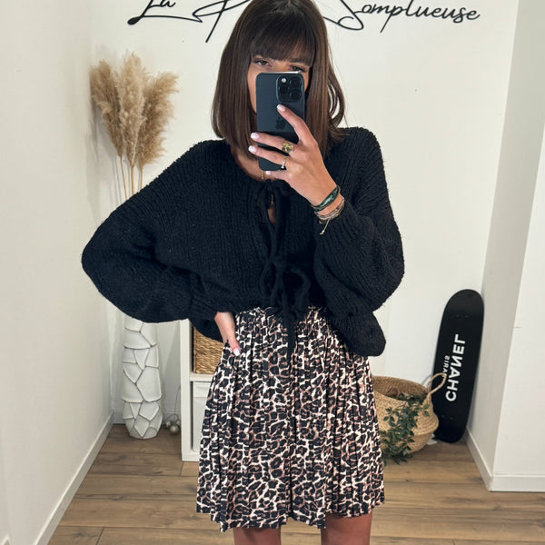 JUPE COURTE LEOPARD COLINE - La Petite Somptueuse