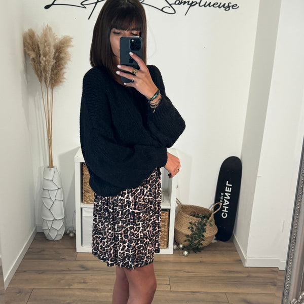 JUPE COURTE LEOPARD COLINE - La Petite Somptueuse