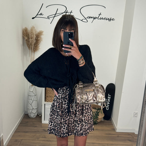 JUPE COURTE LEOPARD COLINE - La Petite Somptueuse