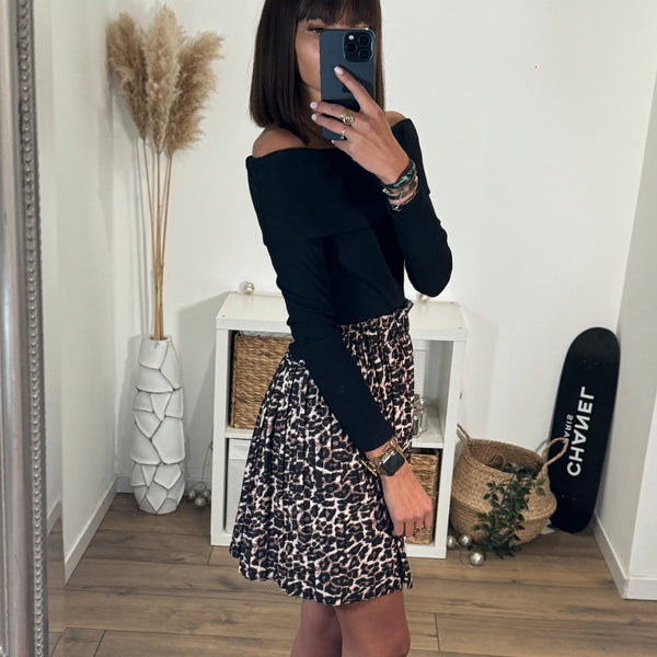 JUPE COURTE LEOPARD COLINE - La Petite Somptueuse