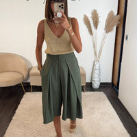 JUPE CULOTTE KAKI - La Petite Somptueuse