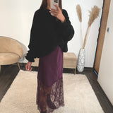 JUPE DENTELLE PRUNE ZAYA - La Petite Somptueuse