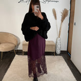 JUPE DENTELLE PRUNE ZAYA - La Petite Somptueuse