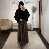 JUPE EN TULLE LEOPARD MAIA - La Petite Somptueuse