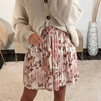 JUPE FLEURIE ROSE EMY - La Petite Somptueuse