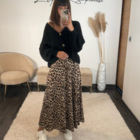 JUPE LONGUE LEOPARD NINA - La Petite Somptueuse