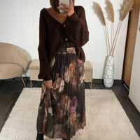 JUPE PIVOINE CHOCO - La Petite Somptueuse