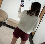 JUPE SHORT EN DAIM BORDEAUX JODY - La Petite Somptueuse