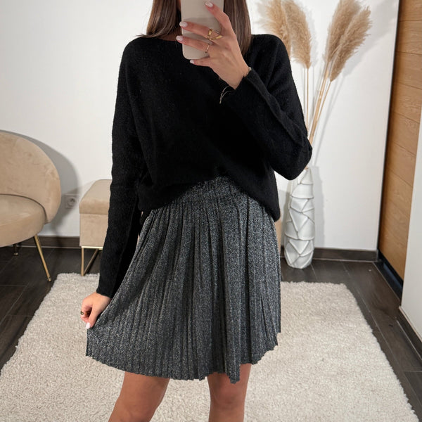 JUPE SILVER PLISSÉE EMY - La Petite Somptueuse