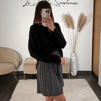 JUPE SILVER PLISSÉE EMY - La Petite Somptueuse