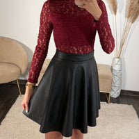 JUPE SIMILICUIR NOIRE GANA - La Petite Somptueuse