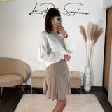 JUPE TAUPE EN LAINE KLEA - La Petite Somptueuse