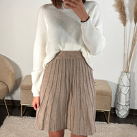 JUPE TAUPE EN LAINE KLEA - La Petite Somptueuse