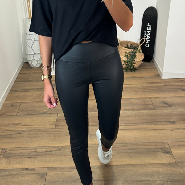 LEGGING NOIR SIMILICUIR ILAN - La Petite Somptueuse