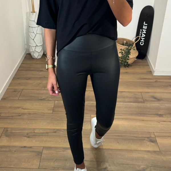 LEGGING NOIR SIMILICUIR ILAN - La Petite Somptueuse