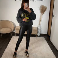 LEGGING NOIR SIMILICUIR POLAIRE ILAN - La Petite Somptueuse