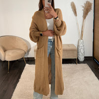 LONG GILET CAMEL CLEO - La Petite Somptueuse